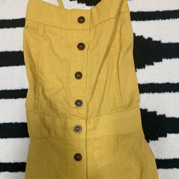 Mustard Marigold Lace Up Criss Cross Back Jumpsuit - Picture 5 of 6